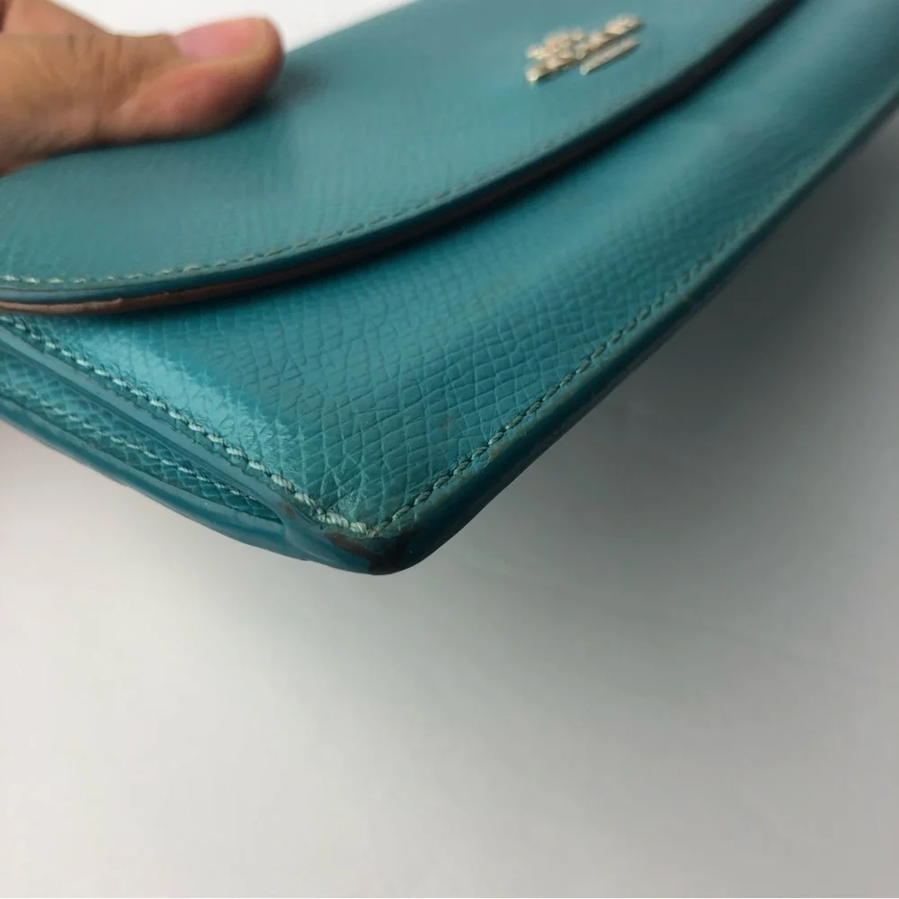 Coach Designer Blue Slim Wallet 52689